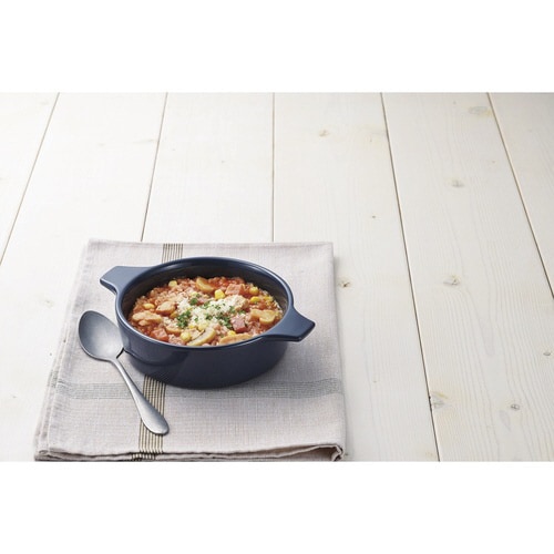 電子レンジ調理器 18cm 浅型 ネイビー×2