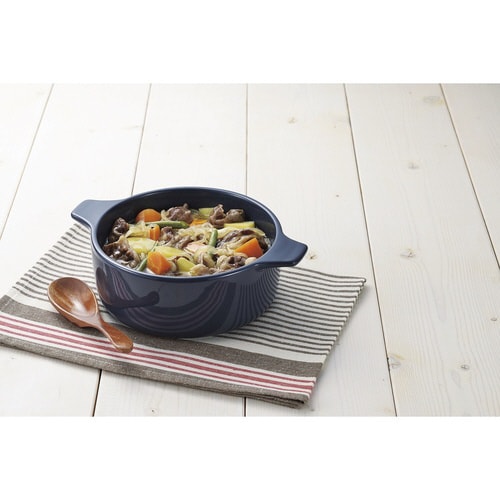 電子レンジ調理器 18cm 深型 ネイビー×2