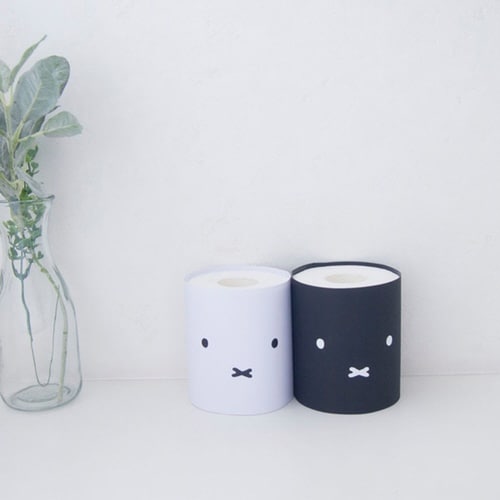 トイレットペーパーカバー ホワイト×ブラック