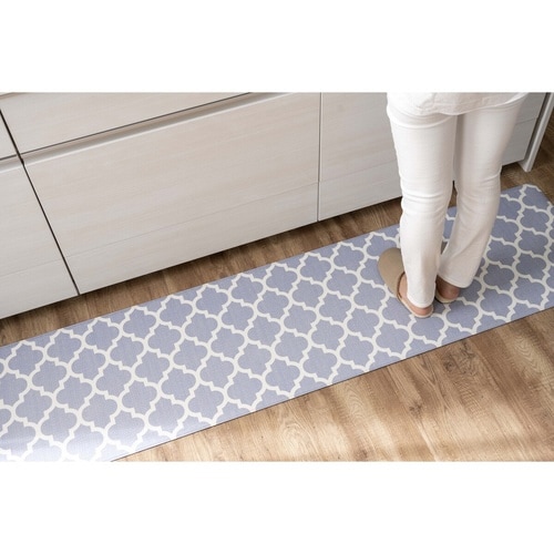 キッチンマット 拭ける PVC モロッカングレー