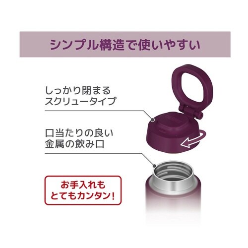 サーモス 水筒 750ml 取っ手付き パープル