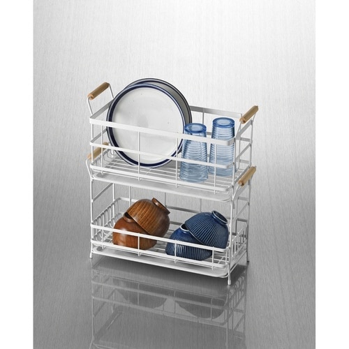 水切りラック 積み重ね水切りバスケット 上段×2