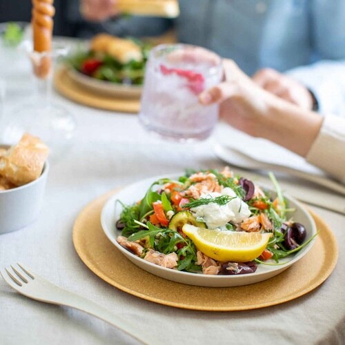 プレート 同色4枚入り 20.5cm ベージュ×2