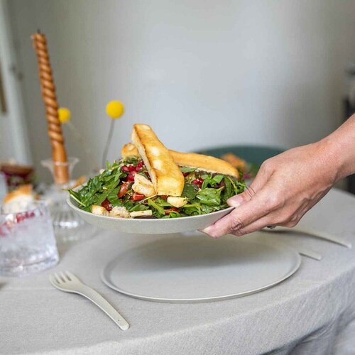 プレート 同色4枚入り 20.5cm ベージュ×2