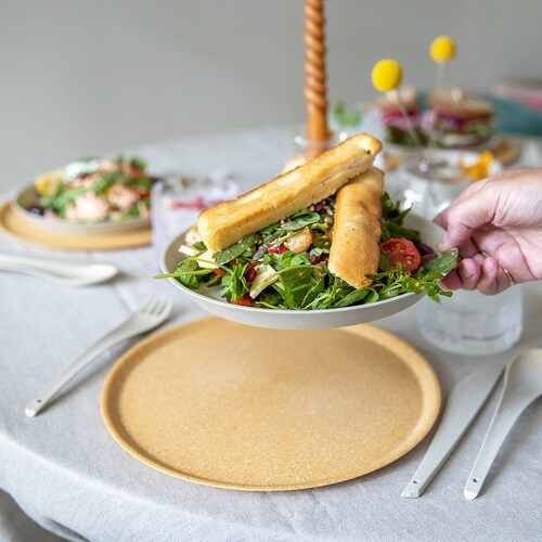 プレート 同色4枚入り 25.5cm イエロー