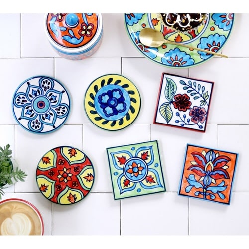 コースター 8cm プリヤ ストーンウェア B