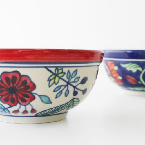 ボウル 14cm プリヤ レッドフラワー×2