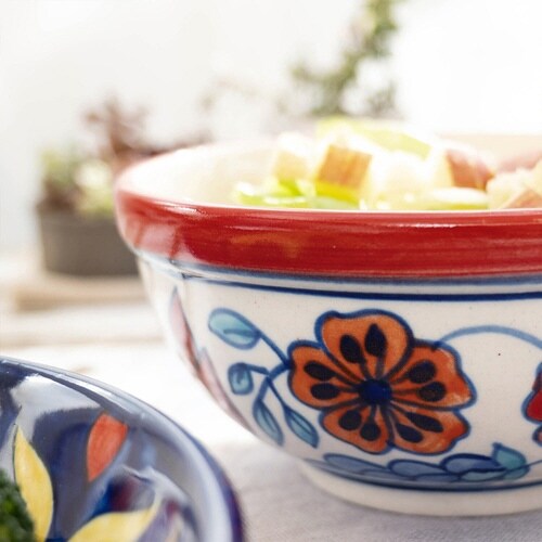 ボウル 14cm プリヤ レッドフラワー×2