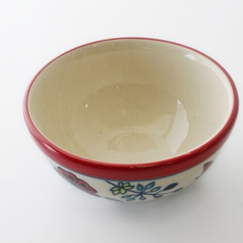 ボウル 14cm プリヤ レッドフラワー×2