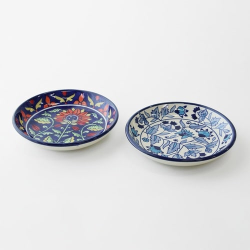 カレー&パスタ皿 22cm 深皿 ブルーガーデン