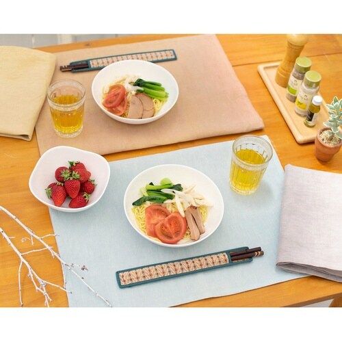 キッチンクロス綿麻ミッティダイ無地ザクロ×2