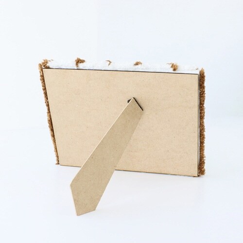 タフティングミラー 20×25cm ブラウン