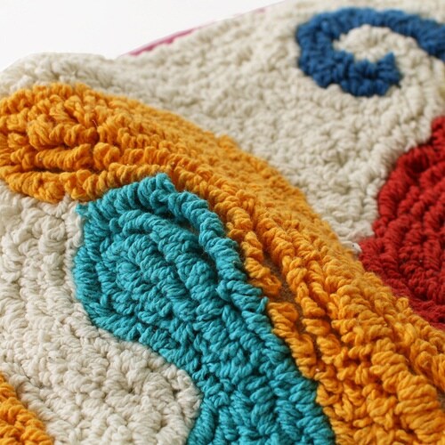 玄関マット 室内用 直径45cm オトミ刺繍×2