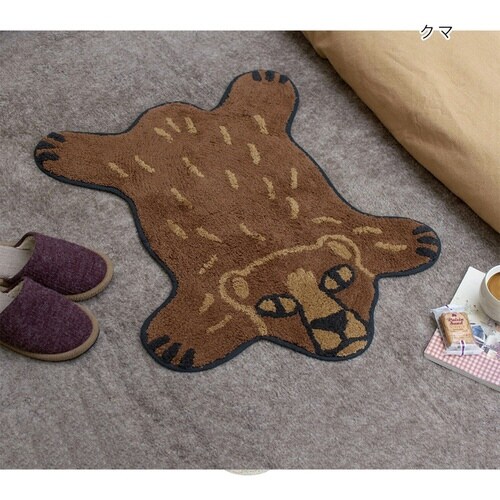 玄関マット 室内用 約55×70cm クマ