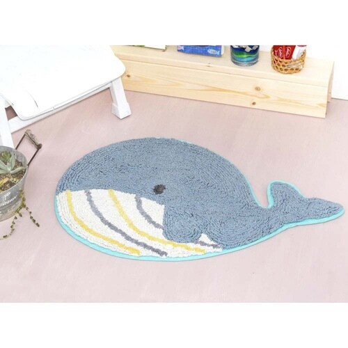 玄関マット 室内用 約45×55cm クジラ