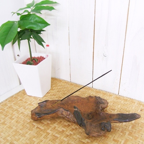 香立て チークの根っこトレイ インセンスホルダー