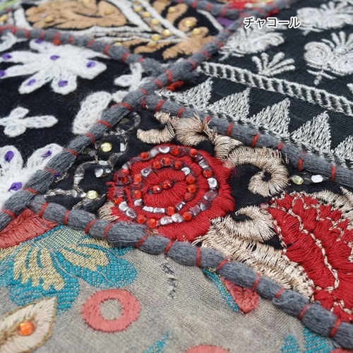 クッションカバー カンバディアパッチ チャコール