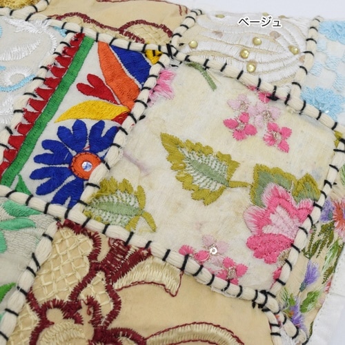 クッションカバー カンバディアパッチ ベージュ