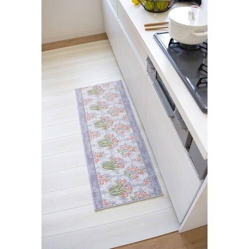 キッチンマット 花柄 ロイヤルコレクション グレー