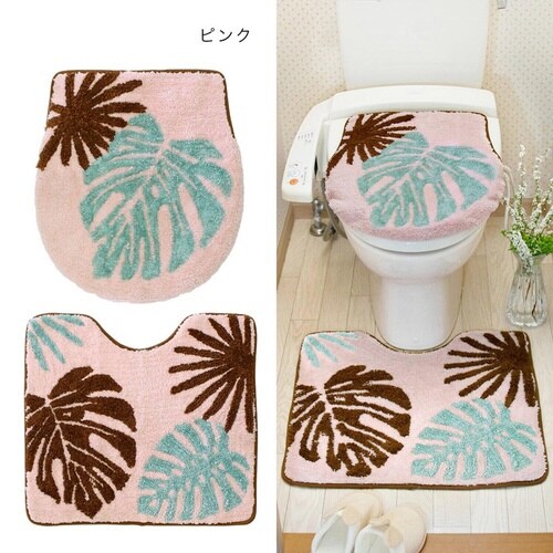 トイレマット 蓋カバー セット ピンク