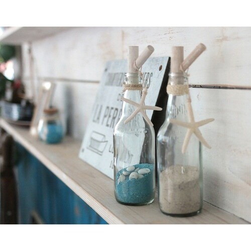 置物 シェルボトル ロング ライトブルー