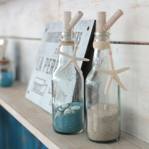 置物 シェルボトル ロング ライトブルー