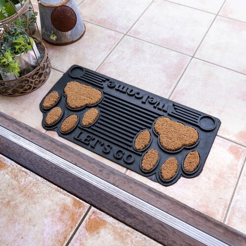玄関マット屋外兼用ラバー30×60cm肉球×2