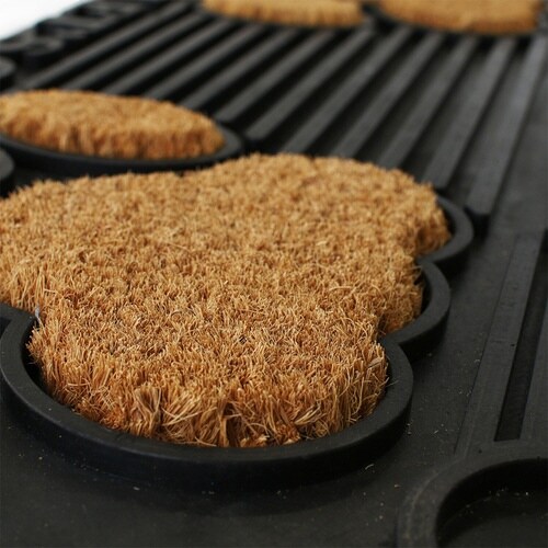 玄関マット屋外兼用ラバー30×60cm肉球×2