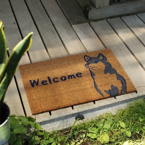 玄関マット 屋外兼用 コイヤー キリッと柴犬