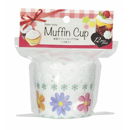 マフィン型 12枚入り 7cm 紙製 フラワー