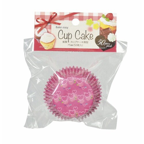 カップケーキ型 50枚入り 7cm しゃぼんハート