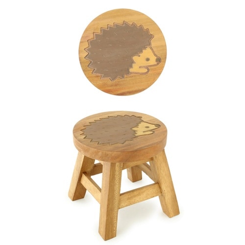 スツール ハリネズミ 木製 天然木 丸椅子