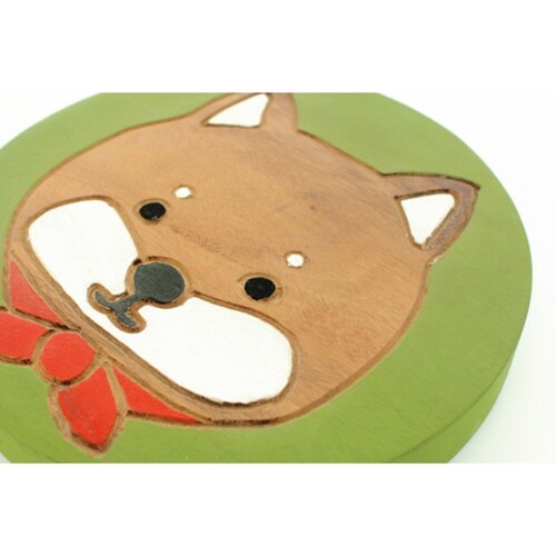 スツール 柴犬 木製 天然木 丸椅子