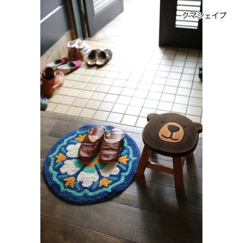 スツール クマ 木製 天然木 丸椅子