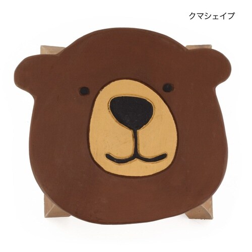 スツール クマ 木製 天然木 丸椅子