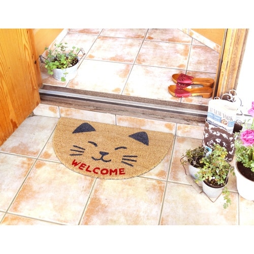 玄関マット 屋外兼用 コイヤー ネコA×2