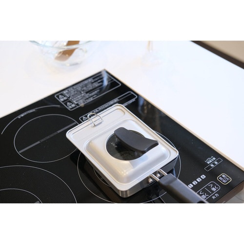 卵焼き器 蓋 13×18cm チーノ ガラス窓付き