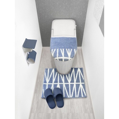 トイレマット 55×60cm ナチュラル ブルー