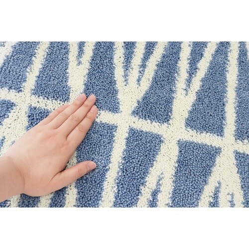 トイレマット 55×60cm ナチュラル ブルー