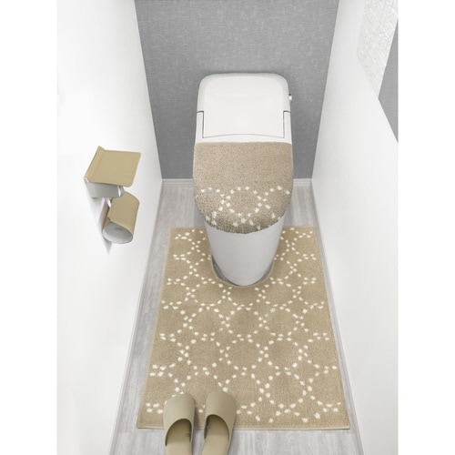 トイレマット ロング 耳長 ベージュ×2