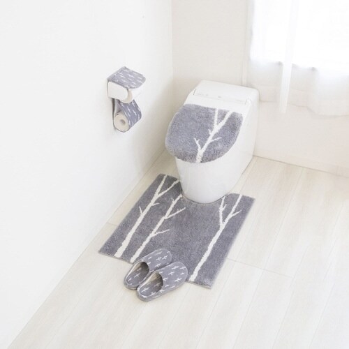 トイレマット ロング 75×63cm グレー