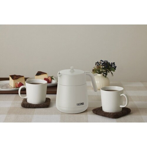 サーモス ティーポット 真空断熱 ライトグレー