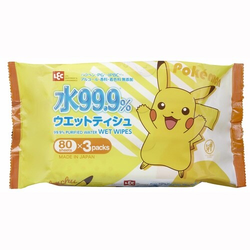 ウェットシート ピカチュウ 純水99.9% 80枚