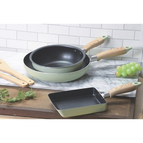 いため鍋 20cm IH対応 フッ素加工 グリーン