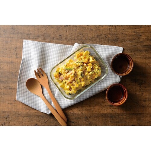 電子レンジ調理器 耐熱ガラス角型容器セット M×2