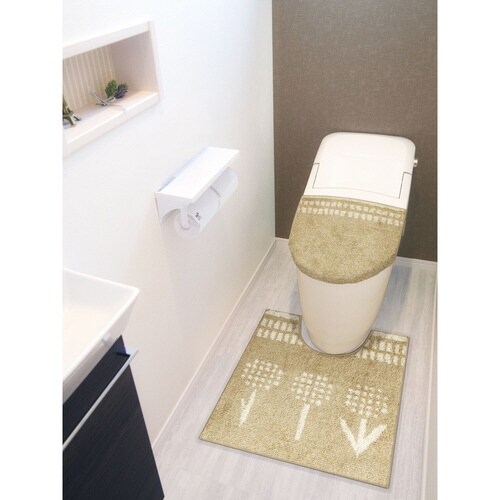 トイレマット 60×60cm ベージュ×2