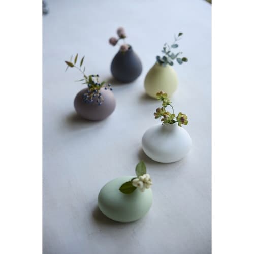 花瓶 AYAフラワーベース フラット グリーン×2