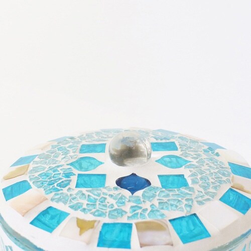 小物入れ 洗面所 モザイク ターコイズ×2