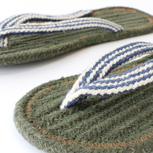 スリッパ コットンサンダル プレーングリーン(S)