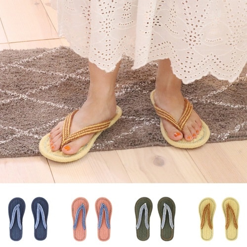 スリッパ コットンサンダル プレーンピンク(L)